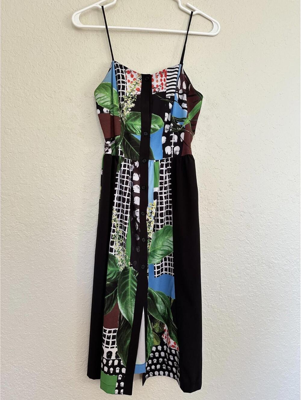 Clover Canyon Women's Sleeveless Dress Abstract Print, Multi-Colored, XSmall